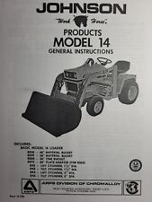 Johnson Model 14 Front End Loader Lawn Garden Tractor Basic Owner Parts Manual