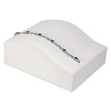White Faux Leather Bracelet Jewelry Display Holder Medium Contour Bracelet Stand
