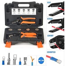 Ratcheting Crimper Hand Tool Wire Terminal Crimping Dupont Connector Open Barrel