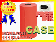 1 Case Fluorescent Red Label For Monarch 1115 Pricing Gun 16 Sleeves160 Rolls