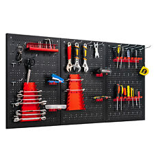 Pegboard Wall Organizer Kit 4.metal Toolboard With 3 Pegboards 25 Accessories