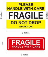 1 X 3 Red Fragile Stickers Do Not Drop Yellow Fragile Sticker Handle With Care