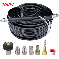 50100150ft Drain Cleaning Hose Sewer Jetter Nozzles Kit For Pressure Washer Us