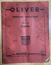 1947 Oliver Model 15 Combine Operating Instructions Manual-battle Creek Mi-usa