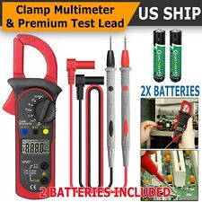 Digital Multimeter Tester Ac Dc Volt Ohm Amp Clamp Meter Auto Range Lcd Handheld