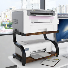 2 Tiers Small Retro Wood Home Office Desktop Printer Stand Laser Printer Copier