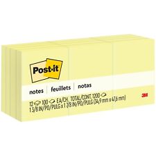 Post-it 653 Post-it Notes 1-38 X 1-78 Canary Yellow Pack Of 12