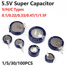 5.5v Super Capacitor 0.1f 0.22f 0.33f 0.47f 1f 1.5f Button Farad Capacitor