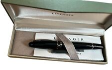 Levenger Fountain Pen Green Check Lacquer Steel Medium Germany Nib W Ink New