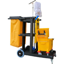 Commercial Yellowgrey Heavy-duty Polyethylene Material Janitorial Cart
