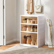 Folding Shoe Rack Storage Cabinet Shoes Organizer Stackable Shelves Display