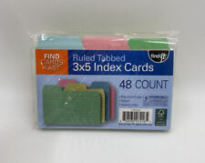 Find-it Tabbed Index Cards - 3 X 5 Inches - Assorted Colors 48 Count - Brand New