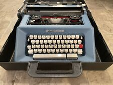 Vintage Olivetti Typewriter Studio 46 Blue Portable With Case Rare