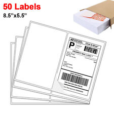 50 Half Sheet Shipping Labels 8.5x5.5 Rounded Corner 2 Per Sheet Self Adhesive