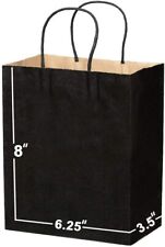 50pcs Black Paper Shopping Kraft Retail Gift Merchandise Bags With Handles Bulk