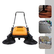 41 Hand Push Sweeper Walk-behind Pavement Street Sweeping Machine Floor Cleaner