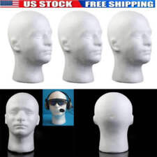 Us Male Foam Mannequin Head Model For Showcase Display Glasses Hat Wig Scarves