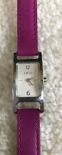 Opex Paris Plak Watch With Purple Leather Band Nwot