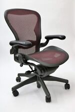 Herman Miller Aeron Chair In Burgundy Red Rare Color Fully Loaded Size B