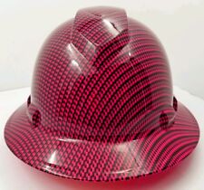 Hard Hat Full Brim Custom Hydro Dipped Osha Wicked Hot Pink Carbon Fiber Wow