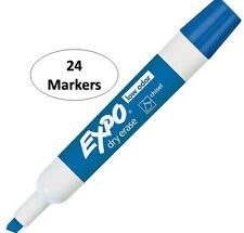 Expo Chisel Dry Erase Markers For Whiteboards 80003 Blue 24 Count
