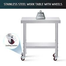 30x12 In Stainless Steel Work Table W Wheels Shelf Kitchen Island Utility Cart