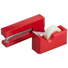 Desk Stationery Set Red 2pack - 1 Stapler 1 Tape Dispenser