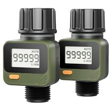 Water Flow Meter For Garden Hose For Watering Or Filling Rv Tank - 2 Pack
