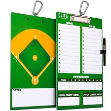 Elite Clipboards Double Sided Dry Erase Coach Baseball Lineup Board With Marker