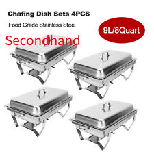 Secondhand 4 Packs Catering Stainless Steel Chafer Chafing Dish Sets Full Size