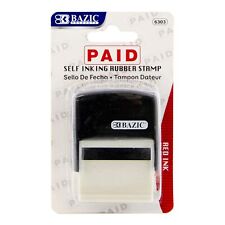 Bazic Paid Self Inking Rubber Stamp Red Ink Stamp Impression Size 1.41 X ...
