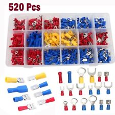 520 Pcs Insulated Electrical Wire Splice Terminal Spadecrimpring Connector Kit