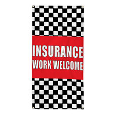 Vertical Vinyl Banner Multiple Sizes Insurance Work Welcome Auto Body Shop Car J