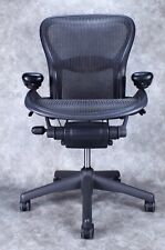 Herman Miller Aeron Mesh Desk Chair Large C Fully Adjustable Lumbar Black Mesh