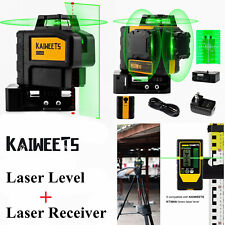 3d 3x 360 Self Auto Leveling Rotary Green Laser Level With Laser Receiver Set