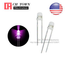 100pcs 3mm Transparent Led Water Clear Purpleuv Light Diodes Round Ultra Violet