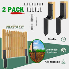 2 Pack Steel Fence Post Repair Stakes For Repairing Damaged Fence Anchor Black