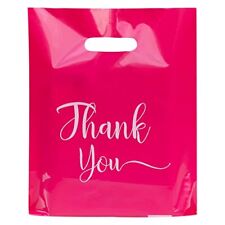 100 Pack 9x12 Inch Plastic Merchandise Bags For Small Business With Handles