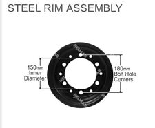 Universal Forklift Steel Rim Split Wheel 650-10 Tire Size 6 Bolt R650-3