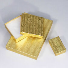 Gold Color Cotton Filled Gift Boxes Jewelry Cardboard Box Lots Of 52050100