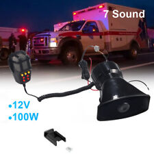7 Sound Loud Car Warning Alarm Police Fire Siren Horn Pa Speaker System Mic Us
