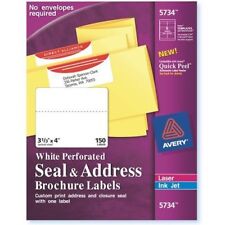 Avery Seal Address Brochure Labels 3-13 X 4 White 150 Labels 5734