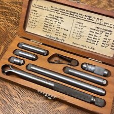 Vintage Lufkin 680a Inside Micrometer Set 1-12 - 8 X .001 In Mahogany Case