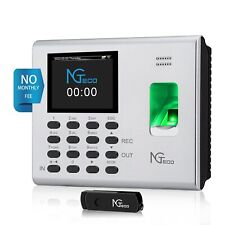 Ngteco Time Clock Punch Fingerprint Employee Attendance Machine Battery Powered