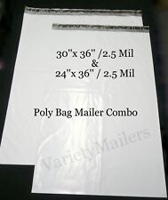 10 Poly Bag Mailer Combo 24x36 30x36 2.5 Mil Extra Large Shipping Bags