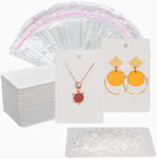 White Earring Cards For Selling Set With 100pcs Earring Display Cards 200 Pcs E