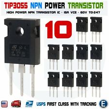 10pcs Tip3055 Power Transistor Npn 60v 15a To-247 Bipolar