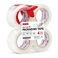 No Noise Clear Packing Tape4 Rolls With Dispenserheavy Duty Noiseless Packa...