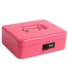 Cash Box With Combination Lock Safe Durable Metal Money Box With Money Tray F...