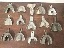 Lot Of 14 Vintage Dental Impression Trays Denture Forms Mouth Tray